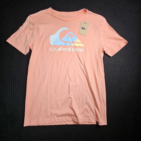 Quiksilver Other - Quiksilver Boys T-Shirt Graphic Logo Tee Peach Orange Size L 14/16 New With Tags